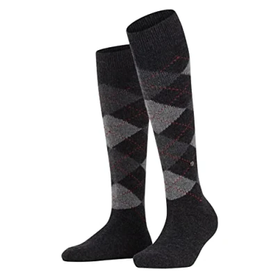 Imagen de Burlington Whitby W KH suave y cálido largo estampado 1 par, Calcetines largos Mujer, Gris (Anthracite Mouline 3087), 36 41