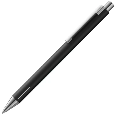 Imagen de Lamy econ 240 Bolígrafo de acero inoxidable en negro mate y clip curvado, incluye mina grande M 16, ancho trazo M, color