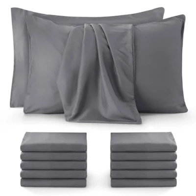 Imagen de Utopia Bedding Juego de 12 Fundas Almohada Poliéster Microfibra Cepillada (Gris, 50 x 75 cm)