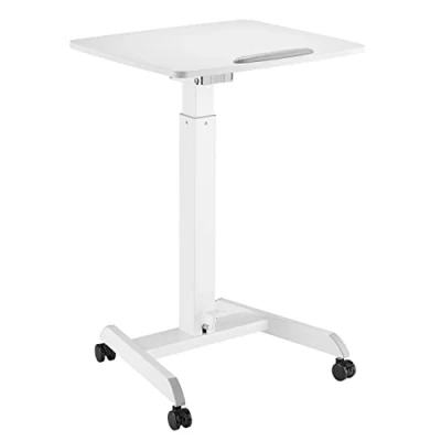 Imagen de Mesa para Ordenador portátil de Altura Regulable con Ruedas bipedestación Elevación a Gas en hasta un máximo 113 cm 30 Grados Inclinable Cargable 8 kg
