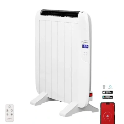 Imagen de YOEVU Emisor termico de Aluminio, 900W, Calefactor Bajo Consumo, Diseño Moderno, Blanco (900W 6 Elementos)