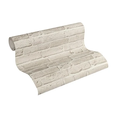 Imagen de A.S. Création Papel pintado Efecto Piedra Elements tejido no 10.05 m x 0.53 m, Fabricado en Alemania 355813 35581 3, gris, beige.