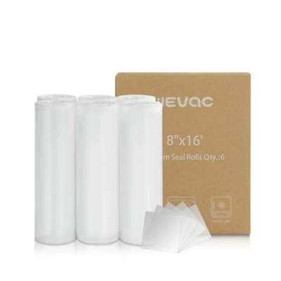 Imagen de Wevac Rollos Envasadora al Vacio, 6 20x500cm Bolsa Comida Gofradas para Envasar Vacio Alimentos, Preparación de Comidas y Cocina Sous Vide, BPA Free