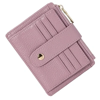 Imagen de BTNEEU Mujer Cuero RFID Tarjetero para Tarjetas de Credito Billetera Mini Piel Cartera Pequeña con Monedero Slim 9 Ranuras Tarjeta (Rosa)