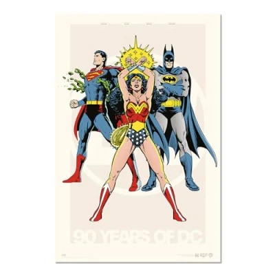 Imagen de Grupo Erik Poster DC Comics 90 Aniv. Laminas decorativas 61x91,5cm a todo color Posters para pared ideal decoración habitación, Merchandising oficial