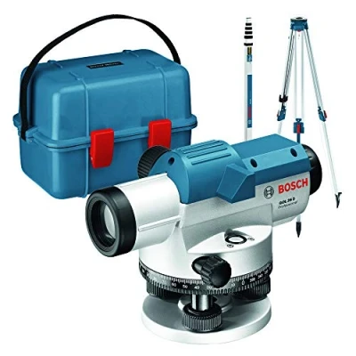 Imagen de Bosch Professional Nivel Óptico GOL 26 D (aumento 26x, unidad de medida: 360 grados, alcance: hasta 100 m, regla graduada GR 500, trípode BT 160, en maletín transporte)