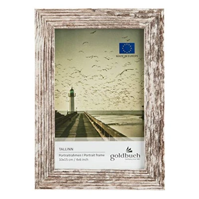 Imagen de goldbuch 92 0492 Tallinn Vintage marco de fotos madera para imagen en formato 10 x 15 cm, retrato con soporte y pared, individual tablero DM