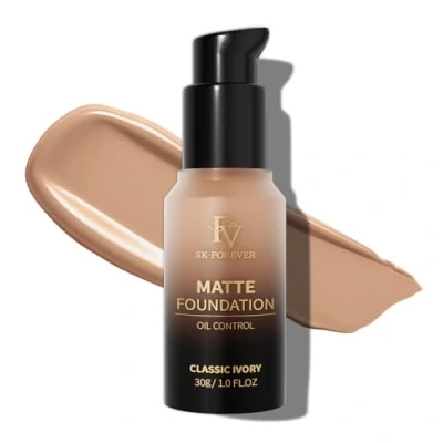 Imagen de FV Base De Maquillaje, Alta Cobertura, Larga Duración, Maquillaje Líquida Impermeable Mate, Acabado Natural Flawless, Ideal Para Pieles Grasas (Classic Ivory Matte, 30g)