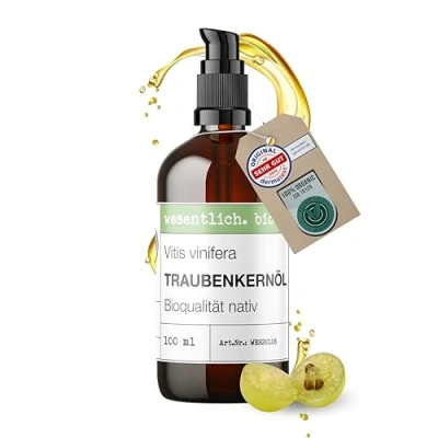 Imagen de Aceite de semillas uva orgánico prensado en frío, 100 ml (Vitis Vinifera Seed Oil) wesentlich.