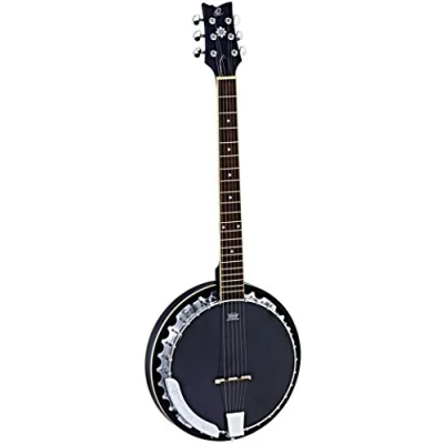 Imagen de Ortega Banjo Raven Series 6 String Incluye funda y sistema Pickup Negro OBJE3506 SBK
