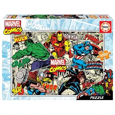 Imagen de Educa Puzzle de 1000 Piezas para Adultos Marvel Comics. Incluye Pegamento Fix Puzzle. A Partir 14 años (18498)