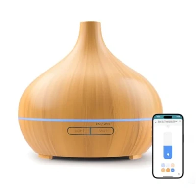 Imagen de Meross Inteligente Humidificador Ultrasónico y Difusor de Aromas con Temporizador, WiFi Compatible HomeKit Alexa Google Home, 400ml Aceites Esenciales, Sin BPA