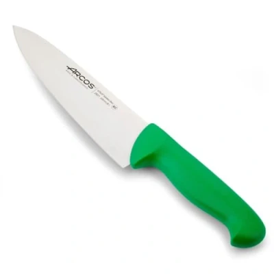 Imagen de Arcos Cuchillo Chef Acero Inoxidable Nitrum y Hoja 200 mm. Cocina Profesional Multiusos. Mango ergonómico Polipropileno. Serie 2900. Color Verde.