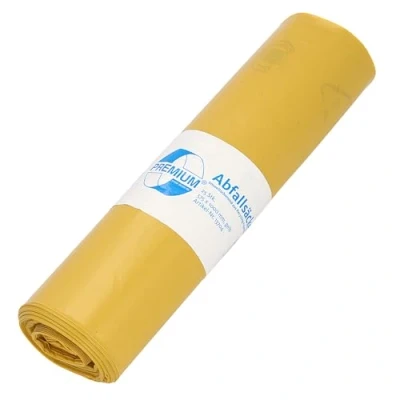 Imagen de DEISS PREMIUM 13704 Bolsas para residuos, 70 l, rollo de 25, color amarillo