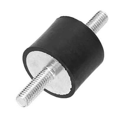 Imagen de 4 rodamientos de goma, amortiguadores goma M6, cilíndricos, antivibración, con doble perno tornillo para Bobbins (VV25 x 20 M6 18)