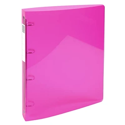 Imagen de Exacompta Iderama 51771e archivador de polipropileno transparente (4 anillos 3 cm ancho 4 32 x 26,8 cm) protectora, color Rose