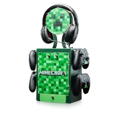 Imagen de Numskull Official Minecraft Creeper Gaming Locker Controller Holder &amp; Headset Stand for PS5, Xbox Series XS and Nintendo Switch