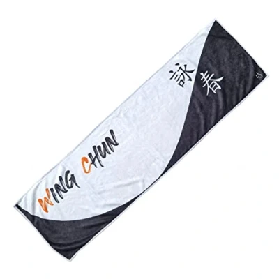 Imagen de TAO Toalla Deportiva Ligera de algodón y Microfibra Ultra Absorbente para Hombres Mujeres, Arte Marciales (Wing Chun)