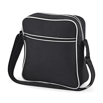 Imagen de Bagbase Retro Flight Bag Mochila, Adultos Unisex, Black/White (Multicolor), Talla única