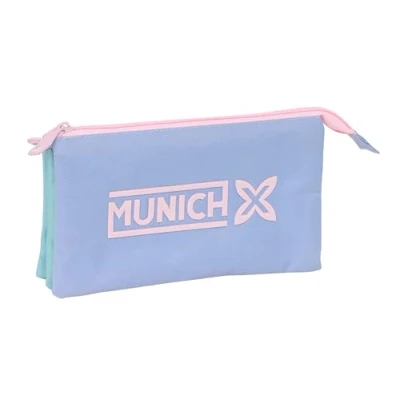 Imagen de Safta MUNICH MELLOW Portatodo Triple, Estuche Infantil, Niño, Ideal para Niños en Edad Escolar, Cómodo y Versátil, Calidad Resistencia, 22x3x12 cm