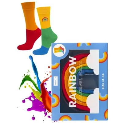 Imagen de soxo Calcetines Mujer Divertidos Regalos Originales Para Hombre LGBT Ropa Pride 41 46 Arcobaleno Arcoíris
