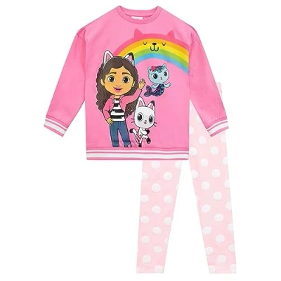 Imagen de DREAMWORKS GABBY&#039;S DOLLHOUSE Conjunto de sudadera y leggings para niña Pandy Paws Mercat Co Ord Set conjuntos ropa niñas Mercancía oficial Gabby 3 4 Años