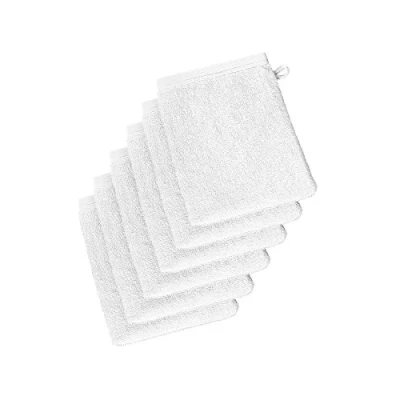 Imagen de de Witte Lietaer 199514 Wellness Juego 6 Guantes baño algodón 15 x 22 cm, 100% algodón, Blanco, 15x22 cm