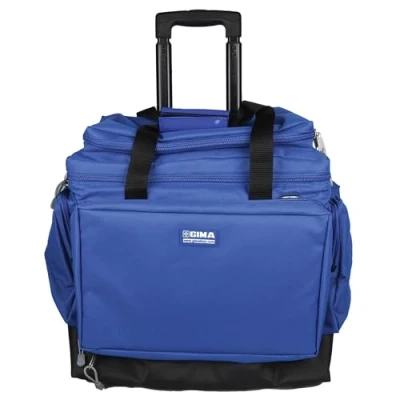 Imagen de Gima Smart Trolley Bag, en Poliéster Impermeable, Resistente, Compartimentos Ajustables, Bolsillos Externos, Divisores Internos, Bolso Desmontable, Fondo de Goma Azul, 56x32,5x49 cm