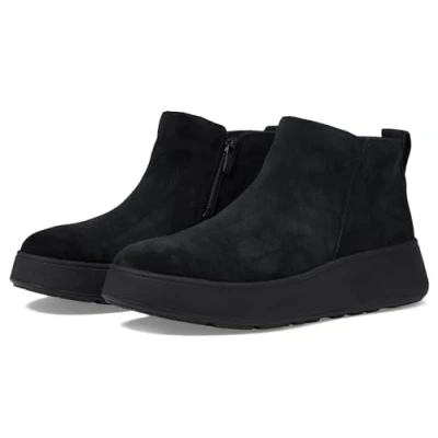 Imagen de Fitflop F Mode Suede Flatform Zip Ankle Boots, Botas Mujer, All Black, 41 EU