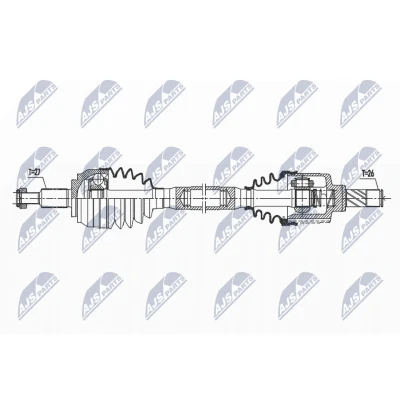 Imagen de NTY NPW RE 173 Árbol de transmisión Eje delantero, izquierda 680 90 RENAULT: LAGUNA 3