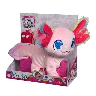 Imagen de Simba Chi Love Axolotl con Cable y branquias arcoíris, Sonido, Funciona se Mueve, 20 cm, a Partir de 3 años, Multicolor (4006592088477)