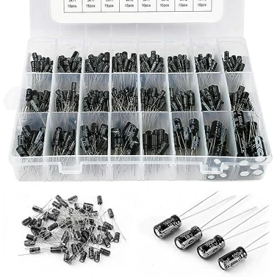 Imagen de 24 Valores 500 Piezas Condensadores Electroliticos, Vegena Capacitadores Electrolíticos, Electronica Capacitor Condensador De Electrolitos Kit 0.1uf A 1000uf 10v 16v 25v 50v