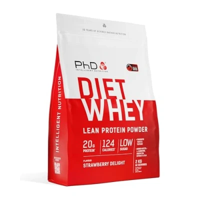 Imagen de PhD Nutrition Diet Whey Protein en polvo 2kg sabor Tarta de fresas, proteína baja calorías para complementar la dieta con 16g por ración