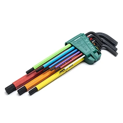 Imagen de SATA ST09107CHBSJ 9 Piezas Juego de Llaves Hexagonales Óxido Negro Extra Largas La Serie Color