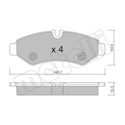 Imagen de METELLI 22 1275 0 Juego de pastillas freno preparado para indicador desgaste MERCEDES BENZ: Sprinter 3.5 t Furgón