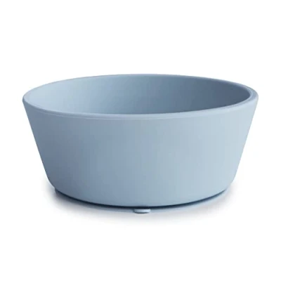 Imagen de mushie Tazón de Silicona para Niños con Ventosa Antideslizante Accesorios Aprendizaje Bebés y Pequeños Sin BPA Resistente al Lavavajillas Microondas Powder Blue