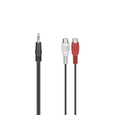 Imagen de Adaptador Jack a RCA Hama 00205185, 3.5 mm Plug, Stereo, Negro + 2 enchufe