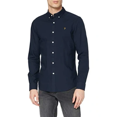 Imagen de Farah Brewer Camisa, Azul marítimo, XL para Hombre