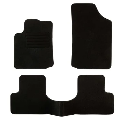 Imagen de DBS 1763193 Alfombrillas de coche A medida para 3 uds. Antideslizante Moqueta en negro 900 g/m² Aspecto terciopelo Modelo Star