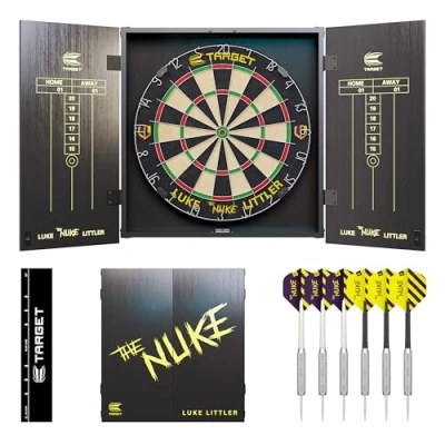Imagen de Target Darts Luke Littler Juego de Gabinete y Diana &#039;The Nuke&#039; Edición Jugador con 2 Juegos dianas, mesas puntuación Accesorios instalación Profesionales
