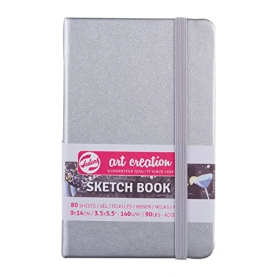 Imagen de Talens Art Creation Cuaderno de bocetos (80 hojas, 9 x 14 cm), color plateado brillante