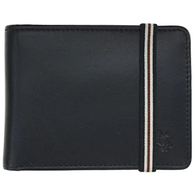 Imagen de VISCONTI Cartera de cuero con cierre elástico bloqueo RFID y Tap and Go BN3, Black, Talla única, Moderno