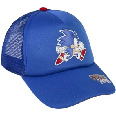 Imagen de Gorra con Visera Curva de Sonic Color Azul Apta 4 a 8 Años Impresión Engomada la Colección para Niños Cierre Trasero Ajustable Producto Original Diseñado en España