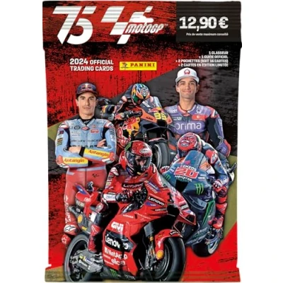 Imagen de Panini Moto GP 2024 Trading Cards Starter Pack (1 carpeta + 2 fundas tarjetas edición limitada), 004871SPAFGD