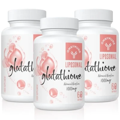 Imagen de Suplemento de GlutatióN Liposomal 1000Mg, Cápsulas Blandas Reducido Con Vitamina C, Sin Gluten, No Gmo y Mejor AbsorcióN, 180