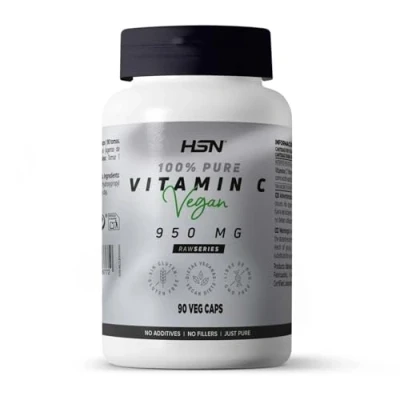 Imagen de HSN Vitamina C 950mg 90 Cápsulas Vegetales 100% Puro Ácido Ascórbico, 0% Aditivos Alta Pureza y Concentración No GMO, Vegano, Sin Gluten