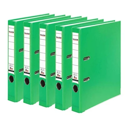 Imagen de Falken Carpeta de polipropileno colores, 3 y 5 unidades, color verde claro 5er Pack schmal