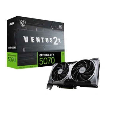 Imagen de MSI NVIDIA GeForce RTX 5070 12G Ventus 2X OC GDDR7 192bit Tarjeta gráfica para Juegos, Boost Clock hasta 2557 MHz, PCIe Gen 5, DLSS 4, DP 2.1 x 3, HDMI 1, SFF Ready