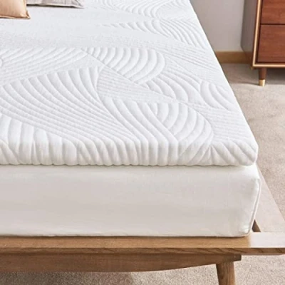 Imagen de Sweetnight Topper de 90 x 200 cm, en Viscoelástica (Espuma Gel con Memoria), 5 cm Alto, Funda Extraíble y Lavable, Blanco