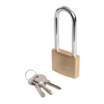 Imagen de Silverline Tools MSS04L Candado de Latón con Arco Largo, 40 mm